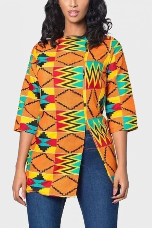 Kente African Prints Tops | Side Slit Top | AYO