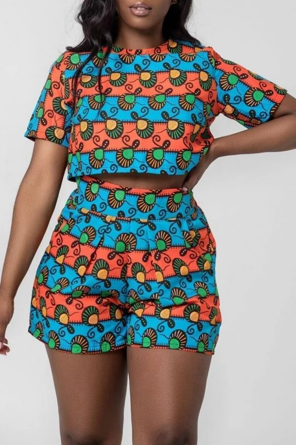 Ankara African Prints Shorts | High Waist Shorts | LAYO